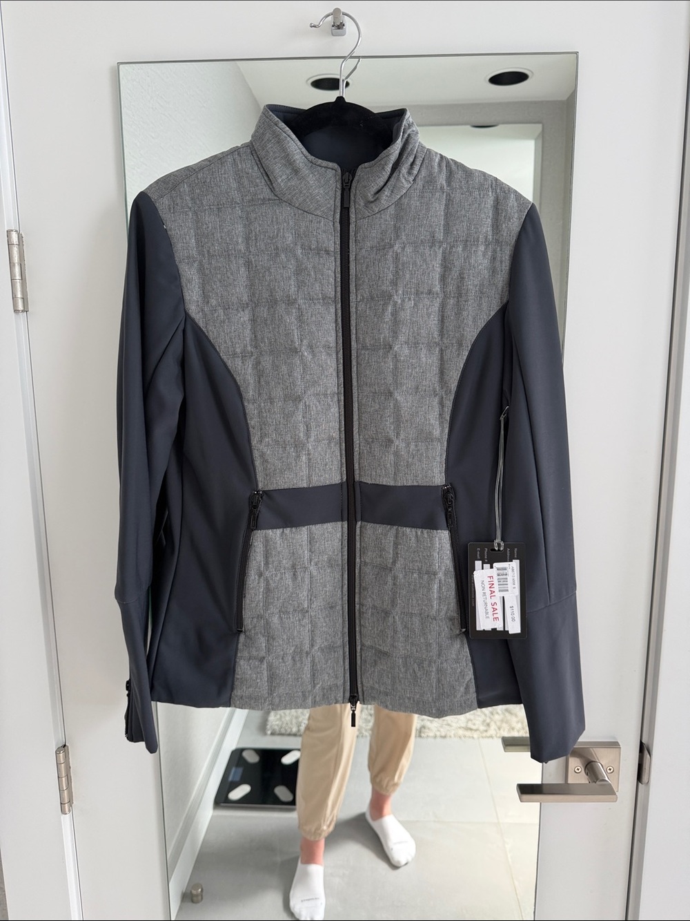 NWT Anatomie Two-Tone Gray Quilted & Stretch Jacket. Size S